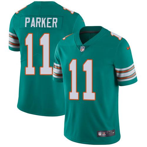 Nike Miami Dolphins #11 DeVante Parker Aqua Green Alternate Youth Stitched NFL Vapor Untouchable Limited Jersey->youth nfl jersey->Youth Jersey